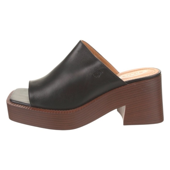 Tod’s | 80mm Leather Platform Mules in Black - Size IT 39 - Picture 2 of 6